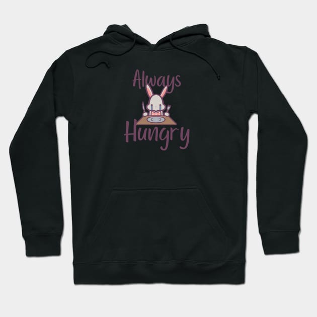 Always Hungry Bunny Rabbit Hoodie by ThumboArtBumbo